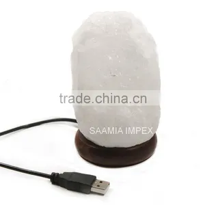 Beautiful Himalayan White USB Salt Lamp Natural thumbnail-1