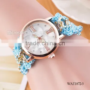 New Classic Geneva Ethnic Braided Analog Quartz Chain Roman Numerals Lady Watch thumbnail-3