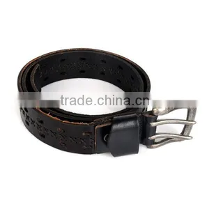 Factory Hot Sell Pin Belt Buckle Fashion Black Cowhide Italian Leather Belt Men thumbnail-3