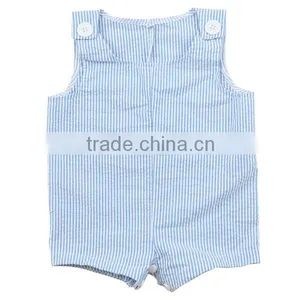 Wholesale 2016 Red Seersucker Shortall With Internal Lining and Snaps Baby Romper Baby Seersucker Jon Jons thumbnail-6