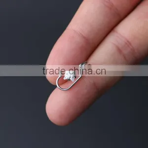 CZ Jewelry Unique 316L Surgical Steel Fake Piercing Cartilage Clip On Earrings thumbnail-3
