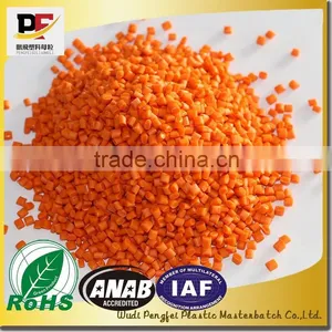 Orange MASTERBATCH, PP/PE Color Masterbatch Manufacturer, Professional Supplier, High Covering, Disperse Evenly thumbnail-1