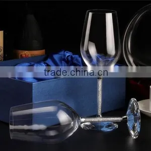 Manufacture Crystal Diamond Filled Inside Stem Red Wine Glasses Cup for Wine R-3045 thumbnail-6