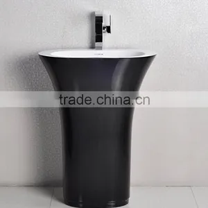 100% Acrylic Solid Surface Pedestal Basin,,Artificial Stone Freestanding Washing Basin thumbnail-4