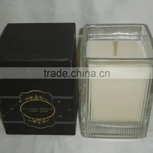 Scented Pure Soy Wax Candle in Square Glass Jar for Christmas thumbnail-1