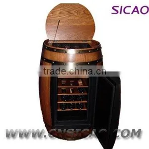 Electric Wood Wine Barrel Cooler, Wine Furniture Fridge, Wine Barrel Refrigerator thumbnail-1
