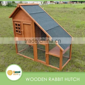 Small Rabbit Hutch With Pitched Roof and Outdoor Run thumbnail-1