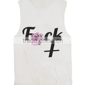 China Wholesale Printed Design Sleeveless Tank Top/ladies Top Chest Printing thumbnail-1