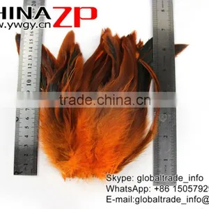 CHINAZP Wholesale Selected Prime Quality Cheap Dyed Orange Chicken Half Bronze Rooster Schlappen Feathers thumbnail-4