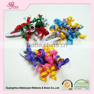 Factory Price Directly Custom Grosgrain Ribbon Pompom Flower for Girls Hair Accessories thumbnail-4