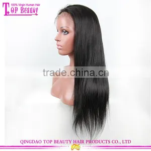 20 Inches Peruvian Hair Raw Unprocessed Virgin Lace Wig Large Stock Long Black Straight Hair Wig thumbnail-4