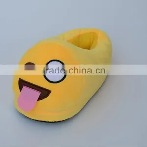 Household Indoor Warm Emoji Plush Funny Bedroom Slippers ,QQ Expression Plush Shoes thumbnail-2