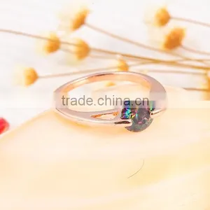 O Rings 18k Gold Plated With Color Zircon Gold Ring thumbnail-4