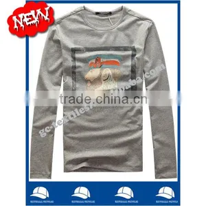 Custom Printed Round-collar Men's Long Sleeve T-shirts thumbnail-1