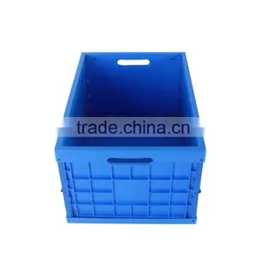 Plastic Turnover Storage Folding Box With Hinged Lid Vegetable Crate Folding thumbnail-2