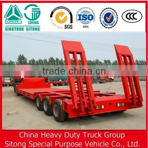 Chinese OEM 3 Axle 100T Low Bed Semi Trailer for Sale thumbnail-1
