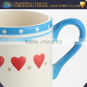 Handpaint Heart Pattern Ceramic China Mug Cup thumbnail-2