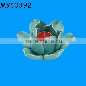 Ceramic Lotus Flower Decoration Candle Stand thumbnail-1