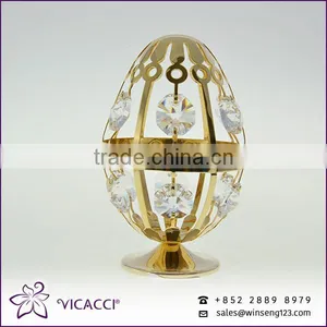 Easter Egg With SWAROVSKI Crystal Metal Home Decoration thumbnail-3