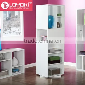 2016 New Deign Wooden Revolving Book Rack Display Mdf Wood Revolving Bookcase thumbnail-3