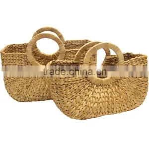 Water Hyacinth Shopping Bag, Beach Bag, Viettime Craft Product thumbnail-1