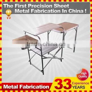 Stainless Steel Portable Foldable Folding Dining Desk Grill Table Camping Outdoor Picnic Aluminium Alloy With Carry Case thumbnail-4