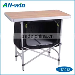 Outdoor Square Bamboo Camping Table With Storage Net thumbnail-1