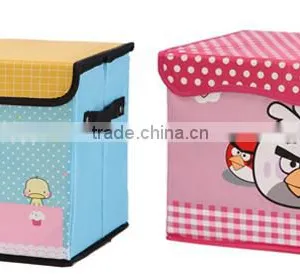 Cartoon Oxford Cloth Storage Boxes,fabric Non Woven Storage Bins,collapsible Foldable Storage Packing Box With Lid and Handle, thumbnail-4