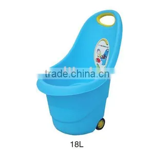 30L PLASTIC GARDEN CART WITH TWO WHEELS thumbnail-1