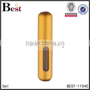 2017 Hot New Products Cosmetic Packaging 5ml Empty Fragrance Perfume Bottle Golden Aluminum Cover Spray Glass Bottle Perfume thumbnail-1