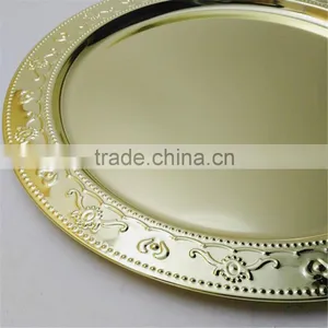 Cheap Wholesale Wedding Gold Silver Beaded Charger Plates thumbnail-2