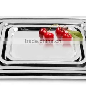 Rectangular Metal Stainless Steel Food Tray / Dinner Tray for Sale thumbnail-2