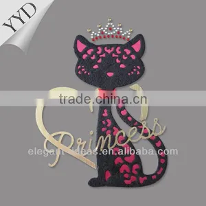 Crown Cat Rhinestone Patterns in Laser Cutting Applique thumbnail-1
