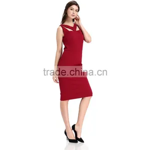 Domin Fashion Sleeveless Jacquard Fabric Bodycon Dress thumbnail-4