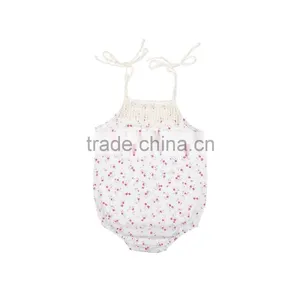 Flower Lace Baby Girl Romper Baby Floral Romper With Tassels thumbnail-4