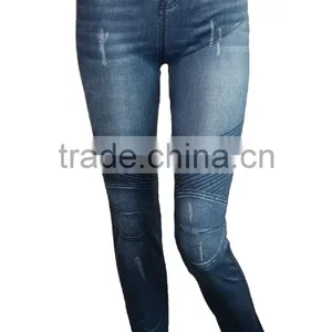 Seamless Printing Jeans Leggings thumbnail-1