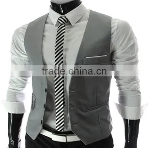 2016 Spring New Men Korean Fashion Slim Waistcoat Men Vest Western Style Suit thumbnail-3