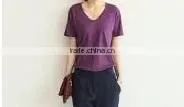 100% Cotton 160gsm, Custom Women's T-shirt , V-neck thumbnail-1