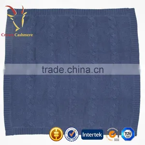 Pure Cable Knitted Cashmere Blanket Knit Cable Baby Blanket thumbnail-1
