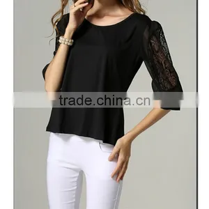 European and American Style Large Size Look Slim Chiffon Fashion Summer Latest Loose t Shirt thumbnail-3