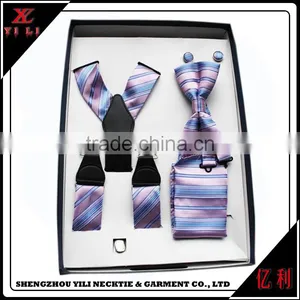 Hight Quality Wedding Gift Polyester Woven Suspender Set thumbnail-2