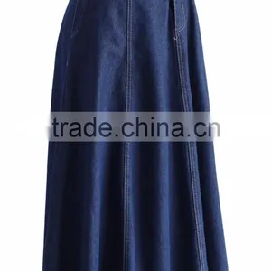 100%Cotton Belt Loops Waist Sexy Jean Skirt Women A-line Denim Skirt 2016 thumbnail-2