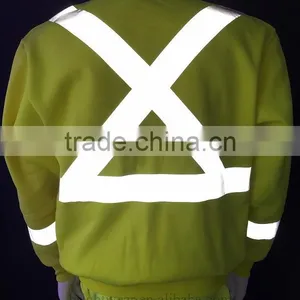 80% Polyester 20% Cotton Fleece hi Vis Safety Sweatshirt With Heat-applied Reflective Tape Meet CSA Z96 Requirement thumbnail-4
