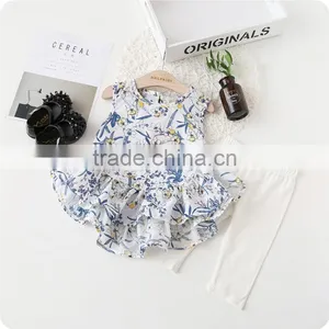 Wholesale 2 Pieces Kids Clothes Sets Kids Blouse and Shorts Set Baby Girl Clothes Set thumbnail-2