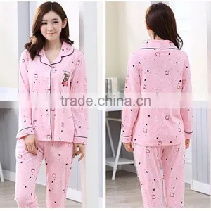 Ms Age Season Cardigan Pajamas Women Long Sleeve Cotton 2017 New Leisurewear Suit Factory Wholesale Casual and Comfortable thumbnail-1