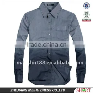 2016 Latest Omber Stripes 100% Cotton Slim Fit Casual Shirt for Men thumbnail-1