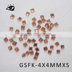 4X4MM Peach Color Rhinestone Square Shaped Hot Fix Rhinestone for Clothing thumbnail-1