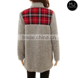 Wholesale Quarter Zip Jacket Oversized Sherpa Fleece Pullover thumbnail-4