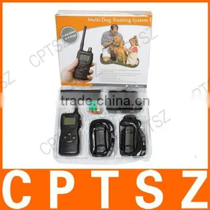 Multi-function Remote Control LCD 3 Dogs Training Collar 1000m Shock + Vibrate Pet Trainer Products Supplies thumbnail-1