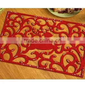 Red Deer Reindeer Felt Fabric Christmas Placemat thumbnail-1